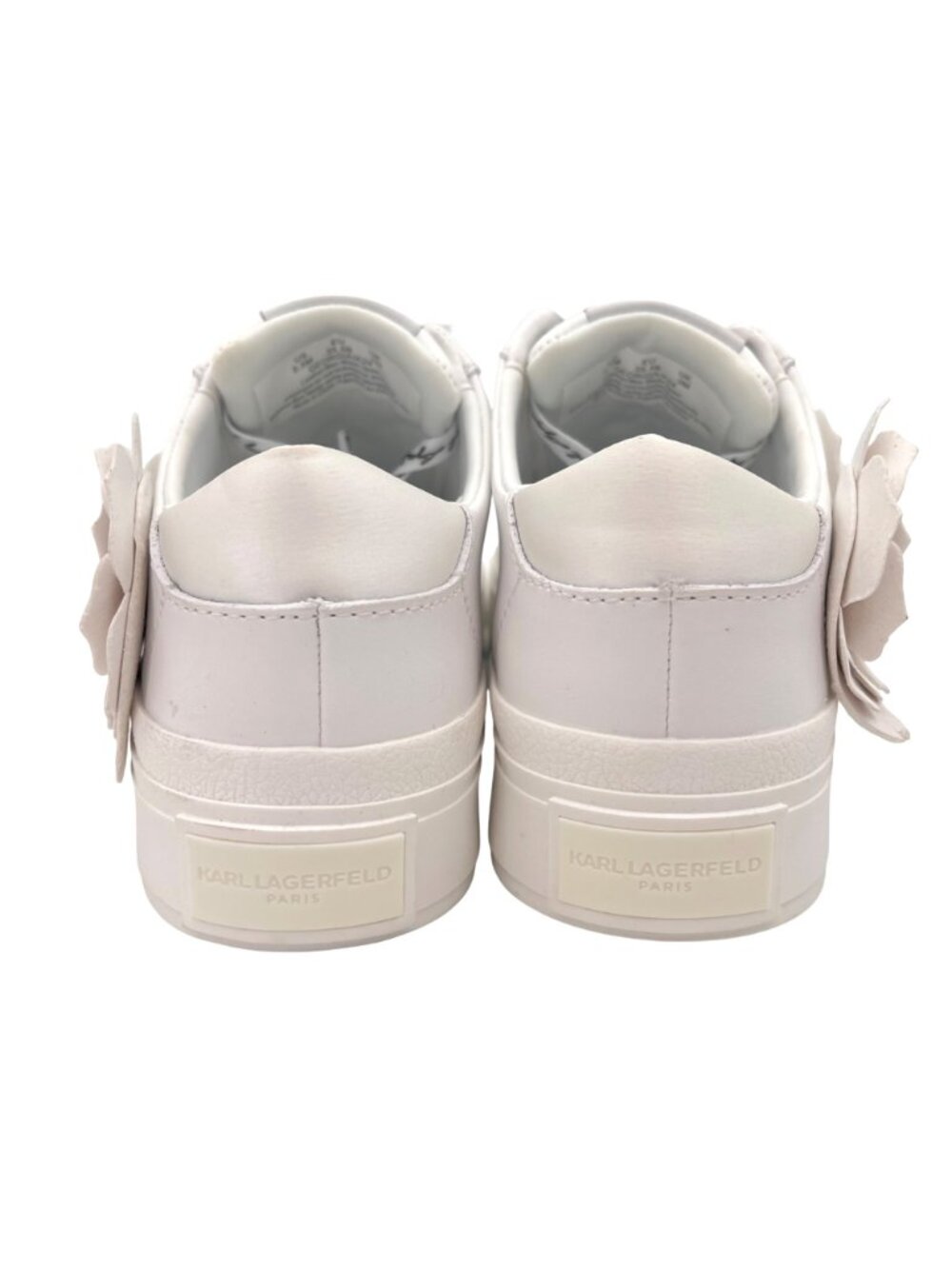 Karl Lagerfeld Georgia Shoes Womens Sneakers 5.5 Floral Design White Leather NEW - Picture 9 of 16